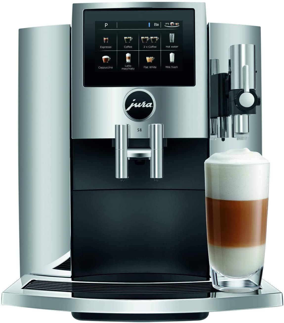 JURA S8 Automatic Coffee Machine, Chrome